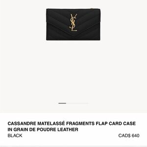 Cassandre Saint Laurent Card Case